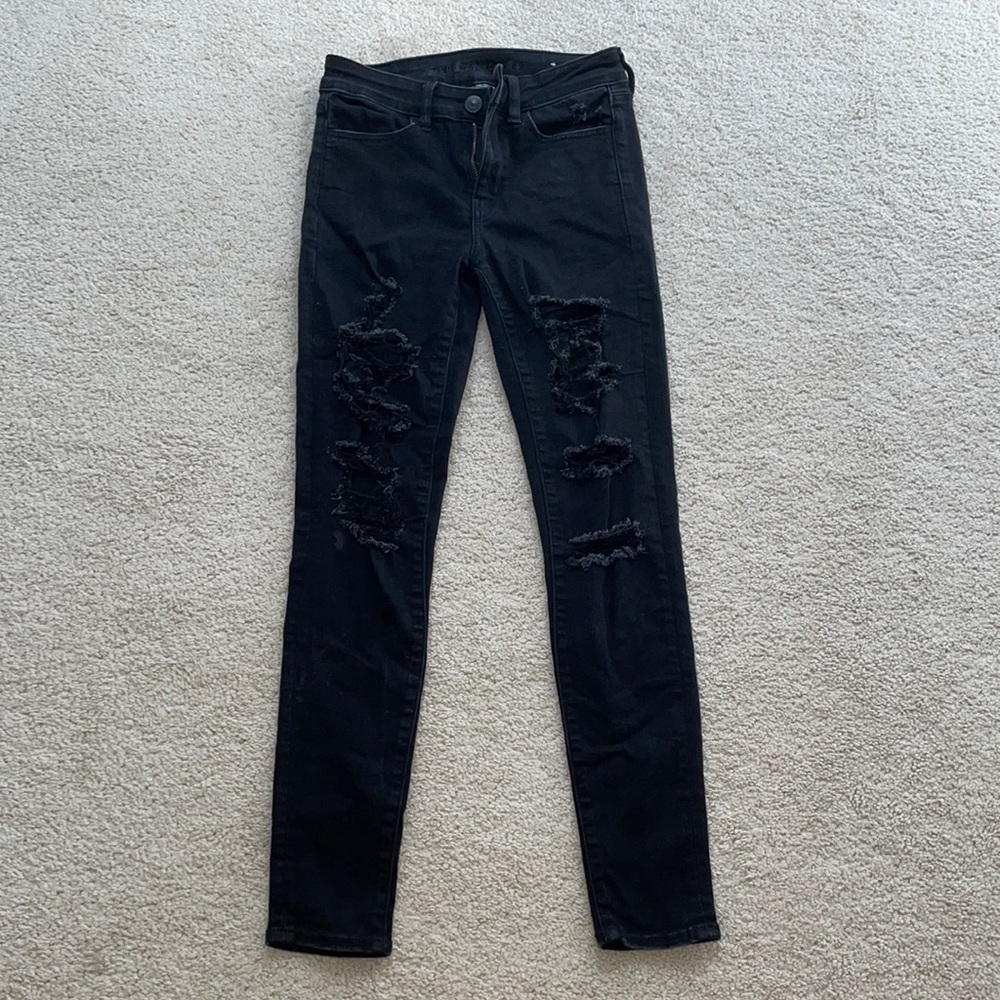 Blacked ripped American Eagle jeans